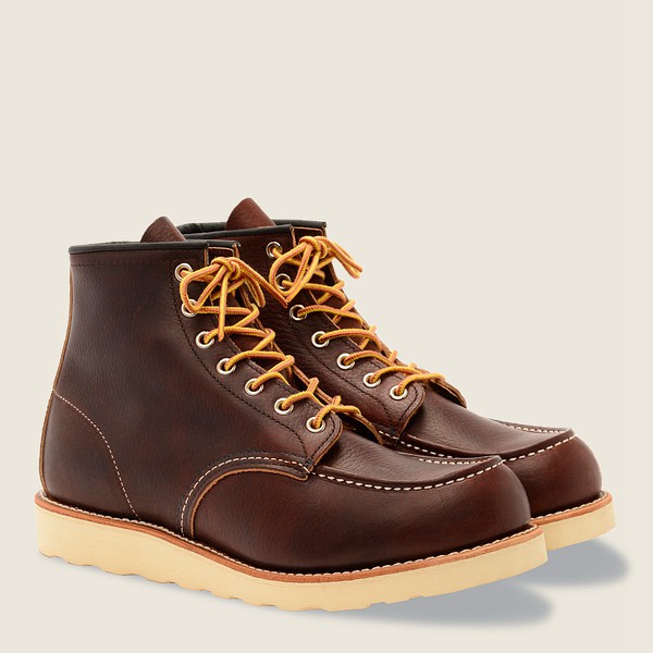 Red Wing Heritage Bot Erkek - Classic Moc - 6-Inch Oil-Slick Deri - Kahverengi - 30RHOFXPY